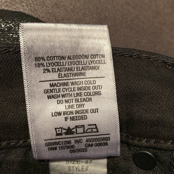 Hudson jeans, Barbara Coated High Waist Ankle Straight Leg Jean, 27, blackEUC - Picture 5 of 12